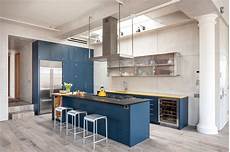 Modern Blue Kitchen by Royal Blue Kitchen On Light Color Floors Is A Modern Modern Blue Kitchen