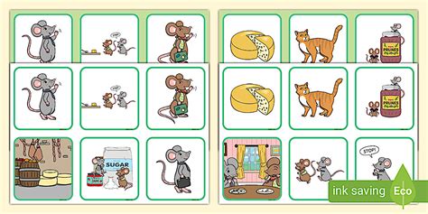 The Town Mouse and the Country Mouse Matching Cards and Board