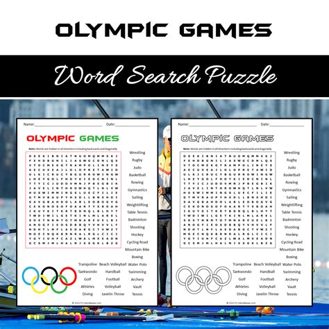 Olympic Games Word Search Puzzle Worksheet PDF – PrintableBazaar