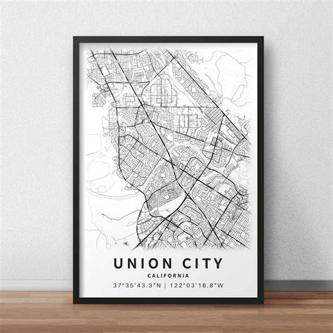 Printable Map of Union City California United States With - Etsy