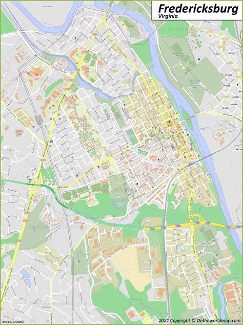 Map Of Downtown Fredericksburg Va