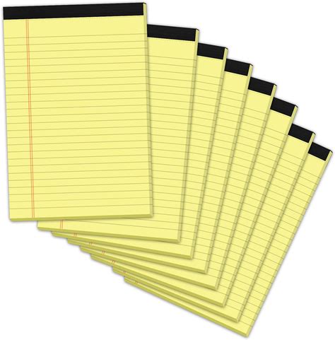Amazon.com : Alitte Yellow Legal Notepads 5x8, Pack of 6 - Perforated ...