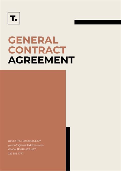 Free General Contract Agreement Template to Edit Online