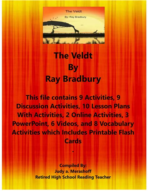 The Veldt by Ray Bradbury Short Story Teacher Supplemental Resources – JAMsCraftCloset