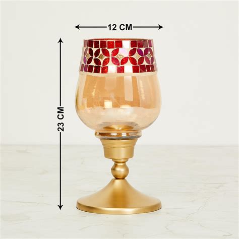 Buy Ajmerkaydens Textured Hurricane Candle Holder- 23 cm x 12 cm from ...