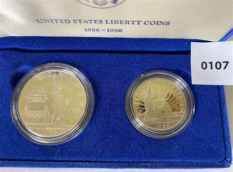 SET OF 1986 UNITED STATES LIBERTY COINS - ONE DOLLAR AND ONE HALF ...