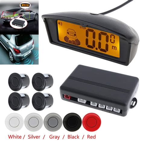 Soledi® Gray Car Parktronic LED Parking Sensor 4 Sensors Reverse Backup ...