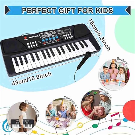 Kid Kraze 37-Key Musical Piano Keyboard with Microphone Songs Recording ...