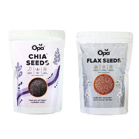 OPA Chia Seeds, Flax Seeds Combo 400g (200g * 2) - Raw Seeds for Eatin ...