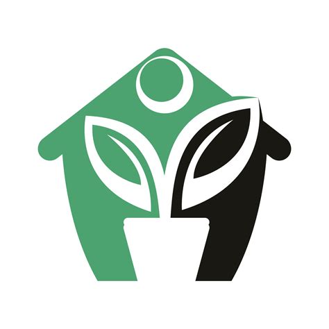 Flower Pot And House of Plant Logo. Human Home Growth Vector Logo ...