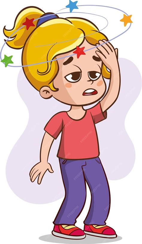 Premium Vector | Vector illustration of a child feeling dizzy