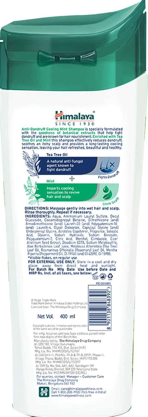 Buy HIMALAYA ANTI-DANDRUFF MINT SHAMPOO - 400ML Online & Get Upto 60% ...