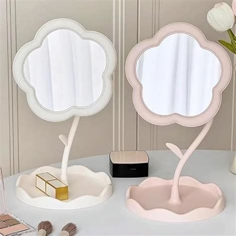 Buy VIHM Flower-Shaped Makeup Mirror, Rotatable Makeup Mirror with Tray ...