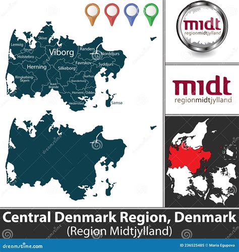 Central Denmark Region, Denmark Stock Vector - Illustration of favrskov, central: 236525485