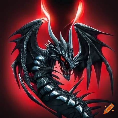 Black and red dragon emblem, symbolizing strength and power on Craiyon