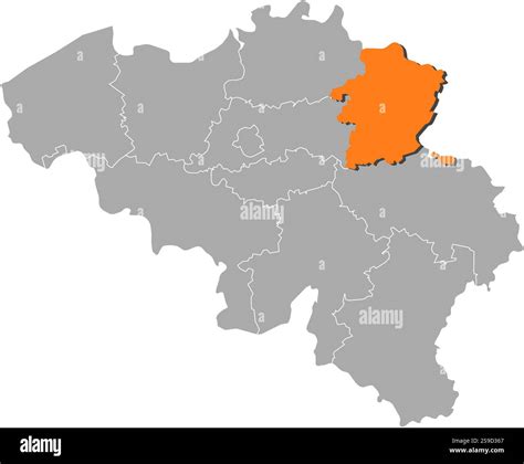 Map of Belgium with the provinces, Limburg is highlighted by orange Stock Vector Image & Art - Alamy