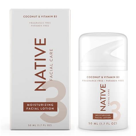 Amazon.com: Native Moisturizing Facial Lotion, Coconut & Vitamin B3 ...