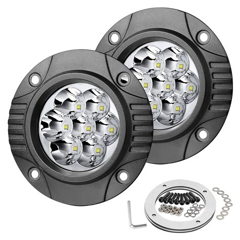 OFFROADTOWN 2PCS 5Inch 80W Round Flush Mount LED Pods Driving Lights ...