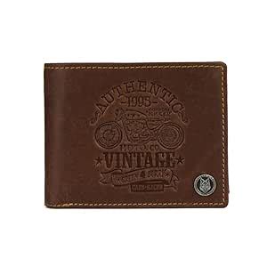 Buy Savage Hide Men's Biker Leather Wallet | Racer Embossed Wallet in ...