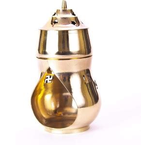 COPPER KITCHEN Brass Aroma Incense Camphor Burner Lamp with Diya Oil ...