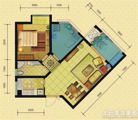 高层一梯两户住宅户型平面图免费下载 - 建筑户型平面图 - 土木工程网
