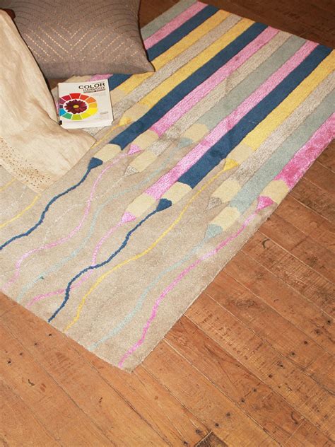 Carpet Hand Tufted 100% Woollen Grey Pink Kids/Pencil - 3ft X 5ft ...