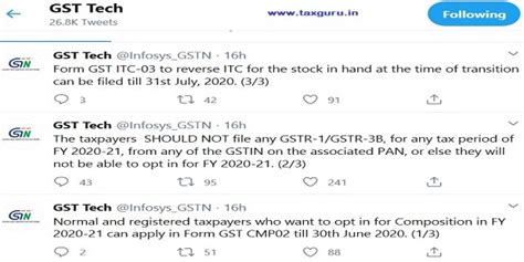 GSTIN Advisory on Composition Scheme, GSTR-1/GSTR-3B/GST ITC-03