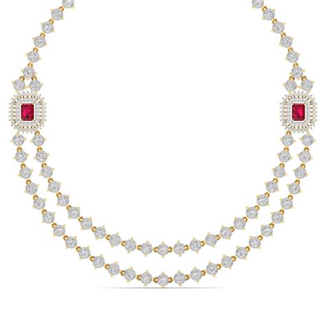 Buy Double Chain Lab Grown Diamond Necklace Online | Ivana Jewels