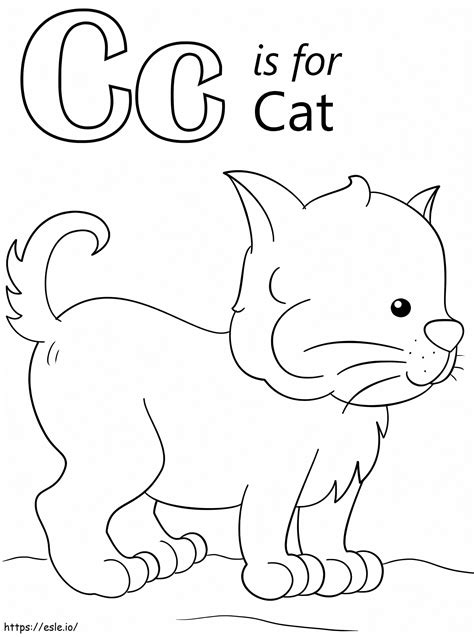 Cat Letter C coloring page
