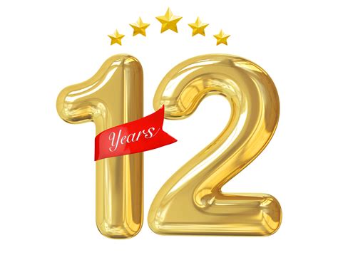 12 Years Anniversary Golden 11287717 PNG