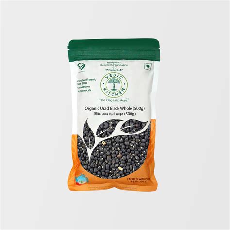 Organic Black Urad Dal (Whole) 500g - Rich Flavor for Dals & More