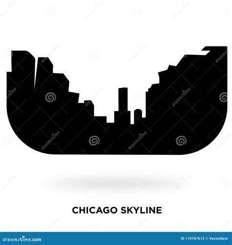 Chicago skyline silhouette stock illustration. Illustration of outline ...