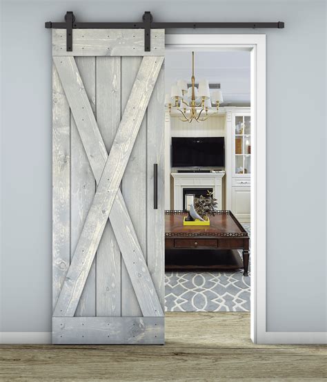 Essencaliy 30in x84in Solid Wood Barn Door, Made-in-USA Farmhouse ...