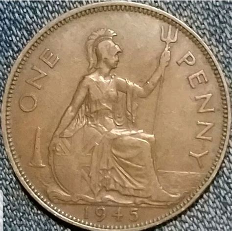 United Kingdom 1 Penny 1945 F - For Sale, Buy Now Online - Item #637010
