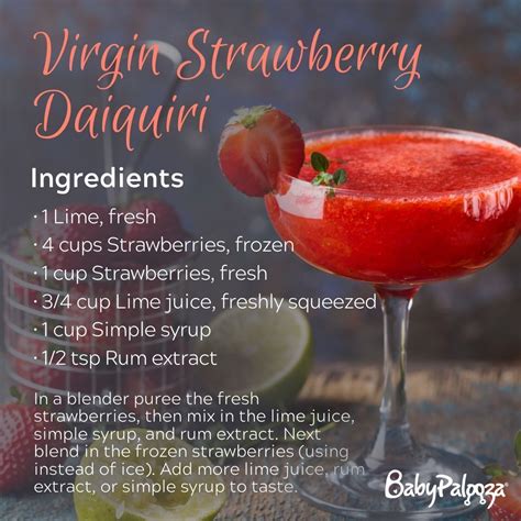 Virgin Strawberry Daiquiri | Mixed drinks recipes, Cocktail drinks ...