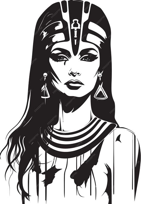 Premium Vector | Sovereign Symbol Cleopatra Full Body Vector Logo Illustration Eternal Enigma ...
