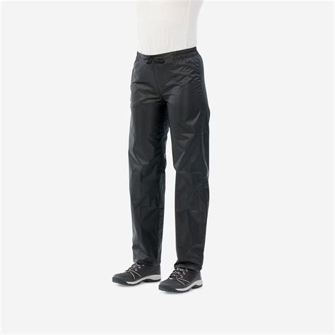 Women’s Hiking Rain Pants - Raincut Black - Black, - - Quechua - Decathlon