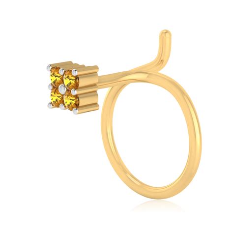 Classy Yellow Sapphire Silver Nose Pin – iskiuski.com