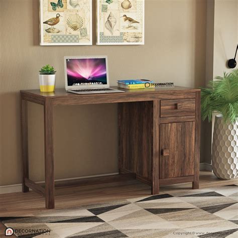 Wooden Study Table with Computer 的图像结果
