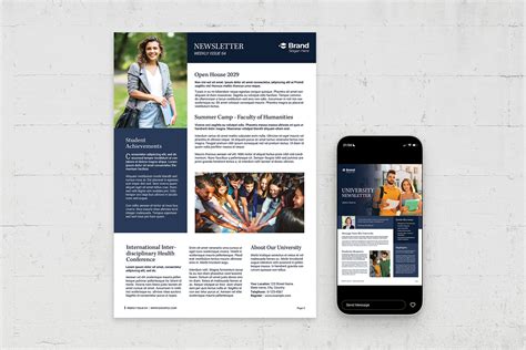 University Newsletter Template [AI, EPS, INDD] - BrandPacks