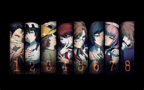 Steins;Gate Wallpaper 4K, Black background, Anime series