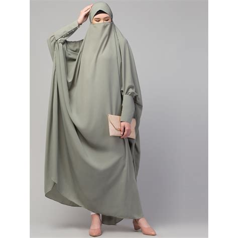 Nazneen Head to toe long cuff ready to wear one pc Jilbab with Naqab ...