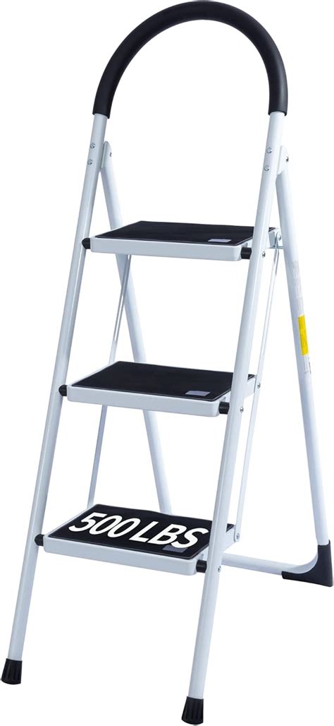Buy 3 Step Ladder, Folding Step Stool with Handle, Lightweight, Perfect ...
