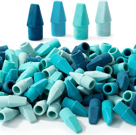 Mr. Pen- Pencil Toppers, 120 Pack, Blue Shades, Pencil Top Eraser Caps ...