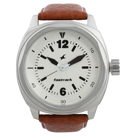 Buy Online Fastrack Quartz Analog White Dial Leather Strap Watch for ...