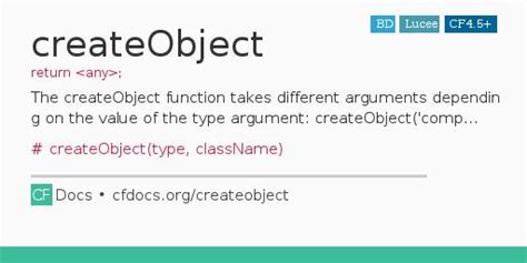 createObject Code Examples and CFML Documentation