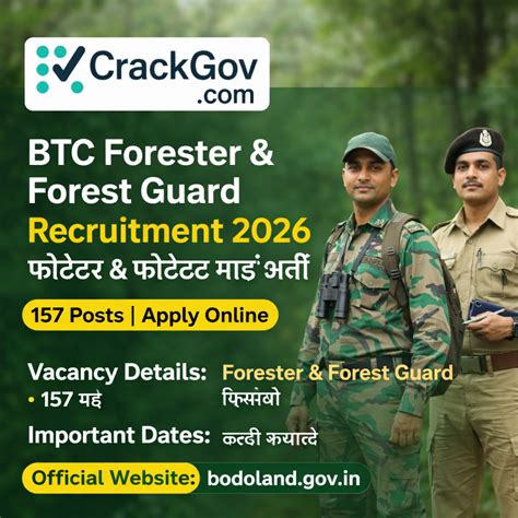 BTC Forester & Forest Guard Recruitment 2026 | CrackGov