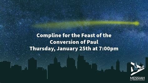 Compline for the Conversion of Paul, January 26 2024 | Online Event ...