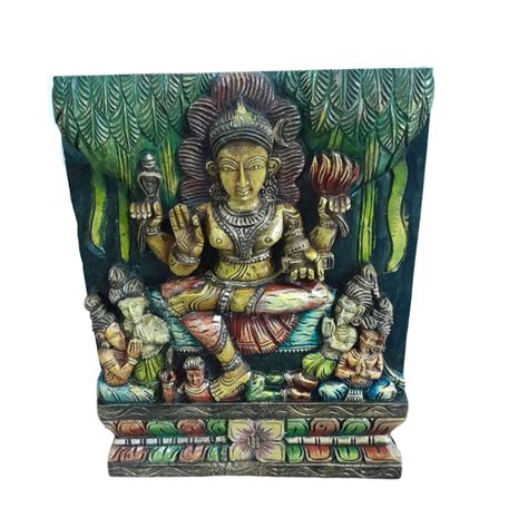 15" Handmade Wooden Painted Lord Dakshinamurthy Wall Hanging/Panel ...