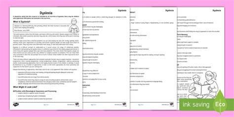 Dyslexia Information Overview